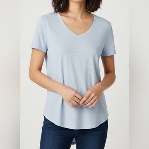 ATM Light Blue V-Neck Women's Top